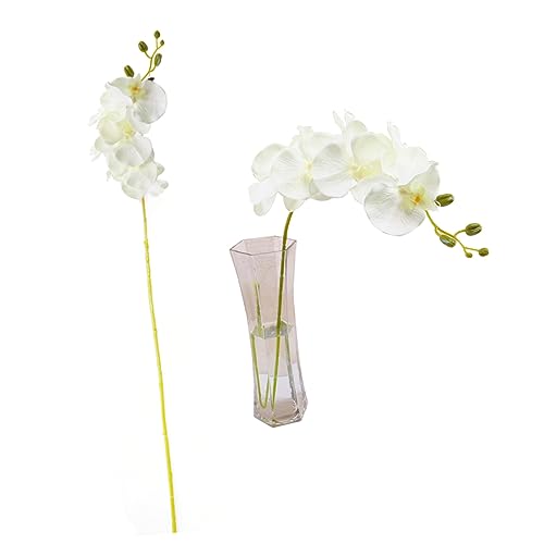 Warmhm Wohnkultur Zuhause+Dekor künstliche Seidenblumen Künstliche Orchideen Phalaenopsis Dekorative Seidentuch gefälschter Blumenstrauß Weiß Dekorative Blumen von Warmhm