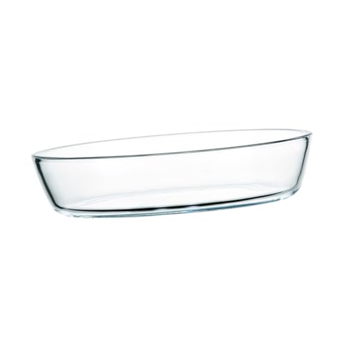 Warmhm ovale Auflaufform aus Glas Ovale Backform Servierteller Servierplatte Tablett Backen Mikrowellengeeignete Platten Küchengeschirr Geschirr servieren Salatplatte gehärtetes Glas Weiß von Warmhm