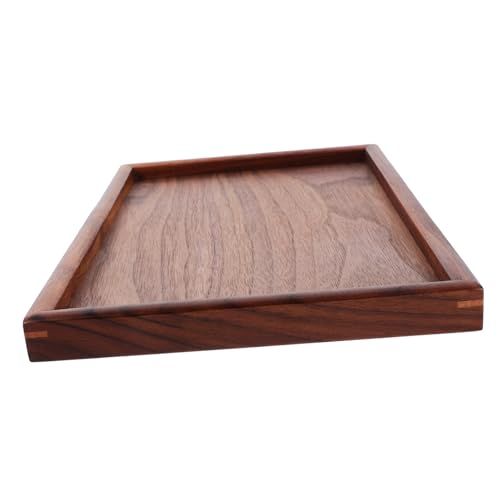 Warmhm schwarzer Walnussteller Schmuckaufbewahrungsorganisator Organizer-Tablett für die Holztablett Schmucktablett Seifen Halter Hoteltablett Gut aussehend Wasserbecher Schwarze Walnuss von Warmhm