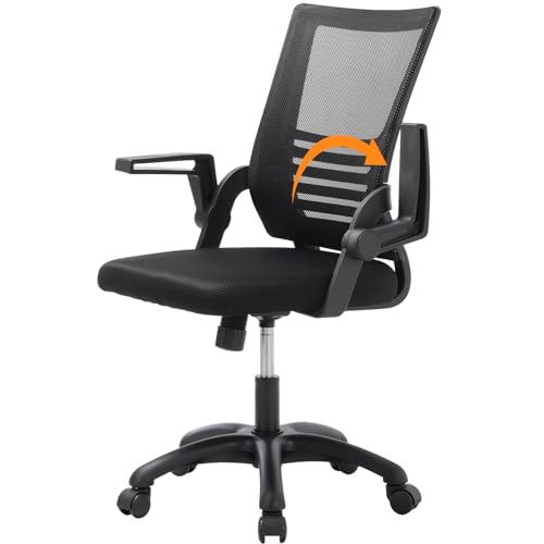 Warmiehomy Bürostuhl, ergonomischer Netzstuhl mit 90° hochklappbarer Armlehne, drehbarer Schreibtisch-Computerstuhl mit Lendenwirbelstütze, höhenverstellbar, Chefsessel für Zuhause, Arbeit, Studium Warmiehomy Bürostuhl, ergonomischer Netzstuhl mit 90° hochklappbarer Armlehne, drehbarer Schreibtisch-Computerstuhl mit Lendenwirbelstütze, höhenverstellbar, Chefsessel für Zuhause, Arbeit, Studium von Warmiehomy