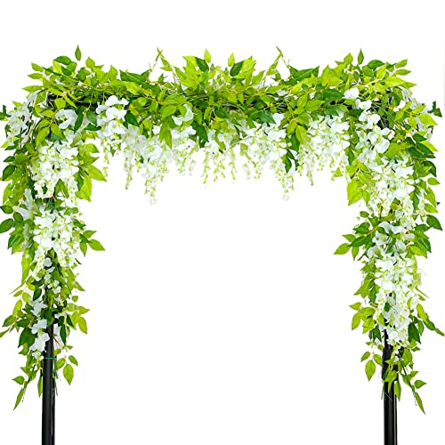 Warmiehomy Glyzinien Künstliche Blumen, 4 Stück, 2,1 m, Weinrebe, Glyzinien, hängende künstliche Blumen, Girlanden, DIY-Blumendekoration für Hochzeit, Party, Outdoor, Weihnachten und von Warmiehomy