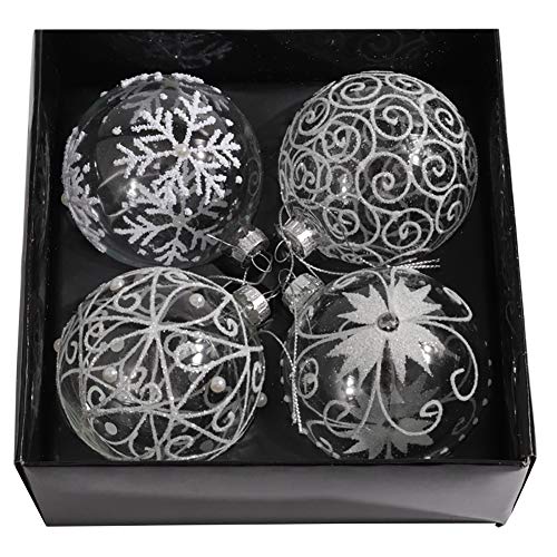 Warmiehomy Set von 4 Weihnachtsbaum Kugeln Bälle Fillable Hanging Glaskugeln Weihnachtsbaum Urlaub Party Festival Dekoration 8cm von Warmiehomy