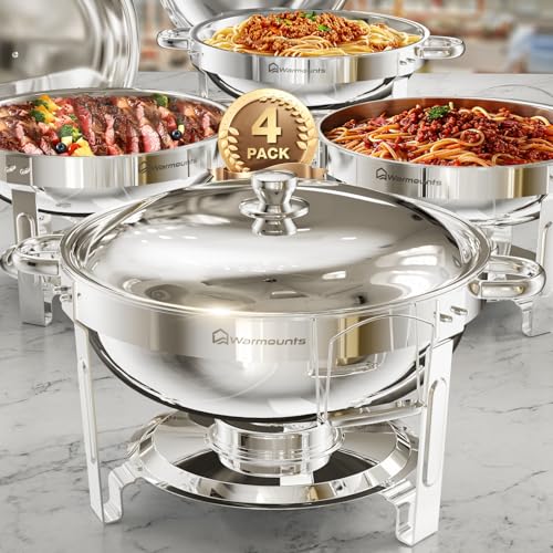 WARMOUNTS Edelstahldeckel Chafing Dishes für Buffet (5QT) (4) von Warmounts