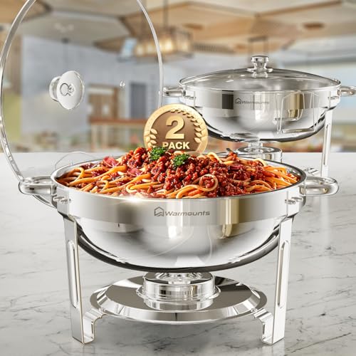 WARMOUNTS Glasdeckel Chafing Dishes für Buffet (5QT) (2) von Warmounts