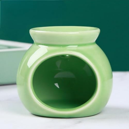 Warmself Aromalampe Metall Teelichthalter aus Keramik Duftlampe aus Keramik Wachsschmelzbrenner Kleine Größe Grün von Warmself