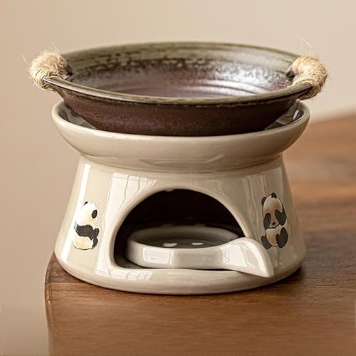 Warmself Aromalampe Metall Teelichthalter aus Keramik Duftlampe aus Keramik Wachsschmelzbrenner Niedlicher Panda-4 von Warmself