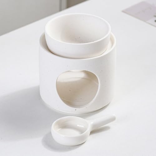 Warmself Aromalampe Metall Teelichthalter aus Keramik Duftlampe aus Keramik Wachsschmelzbrenner Weiße Spaltkeramik von Warmself
