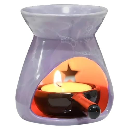 Warmself Aromalampe Teelichthalter aus Bunte Mini Keramik Duftlampe aus Keramik Wachsschmelzbrenner Minimalistisches Design Sterne und Mond Lila Warmself Aromalampe Teelichthalter aus Bunte Mini Keramik Duftlampe aus Keramik Wachsschmelzbrenner Minimalistisches Design Sterne und Mond Lila von Warmself