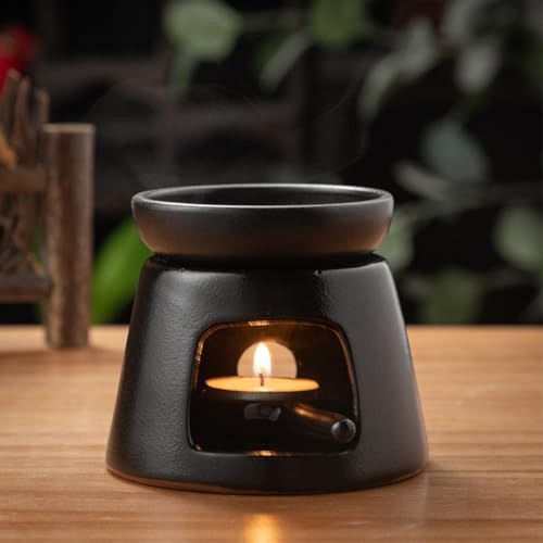 Warmself Aromalampe Teelichthalter aus Keramik Duftlampe aus Keramik Wachsschmelzbrenner Handgefertigt schwarz Warmself Aromalampe Teelichthalter aus Keramik Duftlampe aus Keramik Wachsschmelzbrenner Handgefertigt schwarz von Warmself