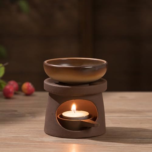Warmself Aromalampe Teelichthalter aus Keramik Duftlampe aus Keramik Wachsschmelzbrenner Persönlichkeit Braun Warmself Aromalampe Teelichthalter aus Keramik Duftlampe aus Keramik Wachsschmelzbrenner Persönlichkeit Braun von Warmself
