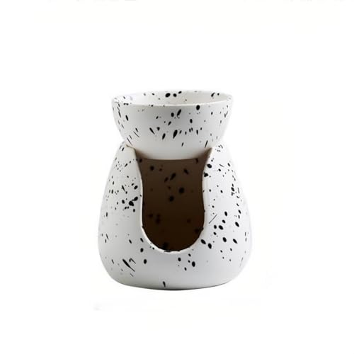 Warmself Aromalampe Teelichthalter aus Keramik Duftlampe aus Keramik Wachsschmelzbrenner Schwarze Punkte (Schwarz Punkte) von Warmself