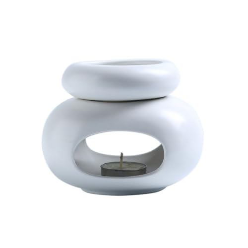 Warmself Aromalampe Teelichthalter aus Keramik Duftlampe aus Keramik Wachsschmelzbrenner Weißer Kieselstein Warmself Aromalampe Teelichthalter aus Keramik Duftlampe aus Keramik Wachsschmelzbrenner Weißer Kieselstein von Warmself