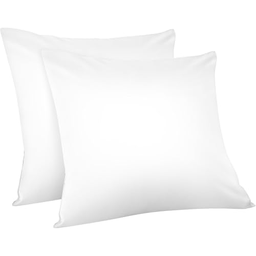 Warmstar Kissenbezug 40x40 Baumwoll Weiß 2er Set,100% langstapeligeer Baumwolle kissenbezüge 600er Fadenzahl Satinbindung Ultra weich atmungsaktiver Umschlag Kissenbezug für Kissen 40x40cm von Warmstar