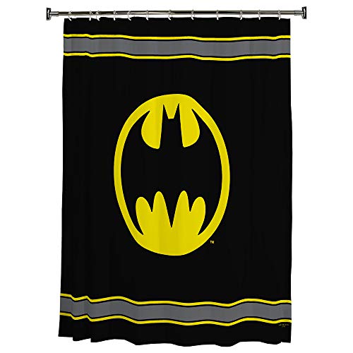 Warner Bros. Batman Logo Mikrofaser Duschvorhang, 178 x 183 cm von Warner Bros.