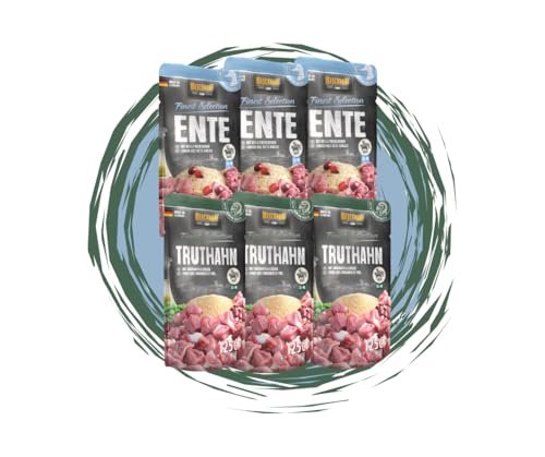 Belcando Frischebeutel Nassfutter | Multi Bundle, Sparpaket | Verschiedene Sorten | 6x125g (125g, 3X Ente, 3X Truthahn) von Warnick´s Tierfutterservice