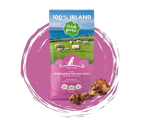 Irish Pure Adult – Weidelamm & Freiland Huhn 12kg + Power Bone - Hypoallergen & getreidefrei - Sparpaket für ausgewachsene Hunde - Premium-Hundefutter + Snack im Vorteilspaket von Warnick´s Tierfutterservice