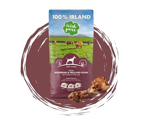 Irish Pure Adult – Weiderind & Freiland Huhn 12kg + Power Bone - Sparpaket - hypoallergen & getreidefrei - Premium-Hundefutter + Snack im Vorteilspaket - Optimale Ernährung für Hunde von Warnick´s Tierfutterservice