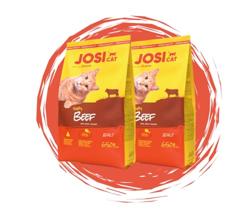 JosiCat | Trockenfutter | Katzenfutter | Sparbundle + Geschenk (2X 650g, Tasty Beef) von Warnick´s Tierfutterservice