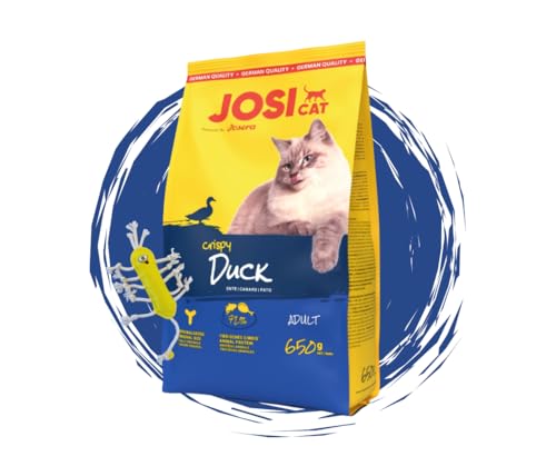 JosiCat | Trockenfutter | Katzenfutter | Sparbundle + Geschenk (650g + Kritzelmännchen, Crispy Duck) von Warnick´s Tierfutterservice