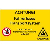 Warnschild "Fahrerloses Transportsystem", gelb, BxH 420 x 600 mm von Jungheinrich PROFISHOP