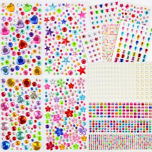 3330 Stück Glitzersteine Selbstklebend, Bunt Strasssteine Selbstklebend, Glitzersteine zum Basteln Textilien Strasssteine zum Kleben Glitzer Rhinestones Sticker für Handwerke Bastelsachen 3330 Stück Glitzersteine Selbstklebend, Bunt Strasssteine Selbstklebend, Glitzersteine zum Basteln Textilien Strasssteine zum Kleben Glitzer Rhinestones Sticker für Handwerke Bastelsachen von Warpest
