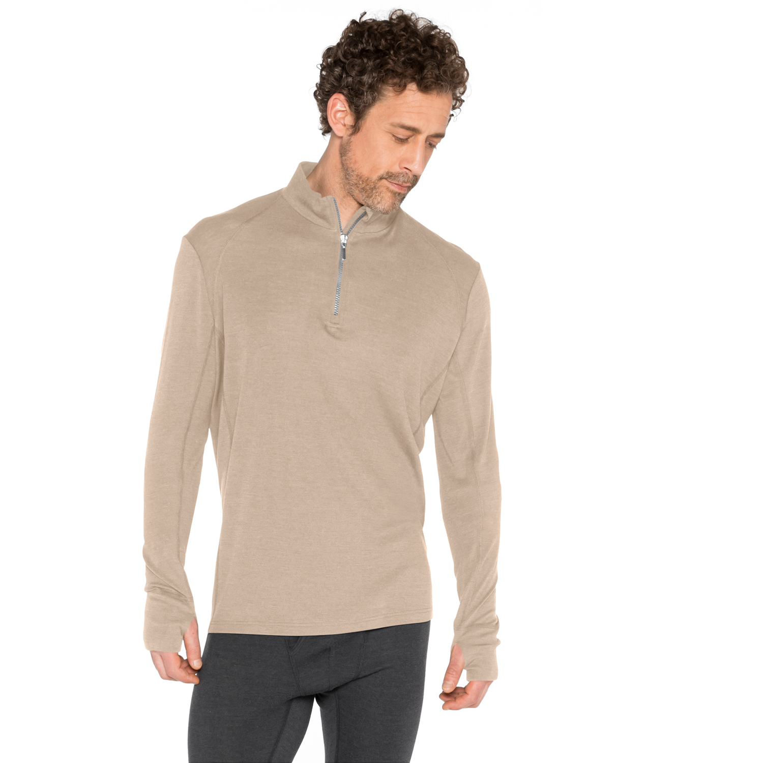 Funktionsshirt aus Bio-Wolle und Bio-Seide, stein M Funktionsshirt aus Bio-Wolle und Bio-Seide, stein M von Waschbär