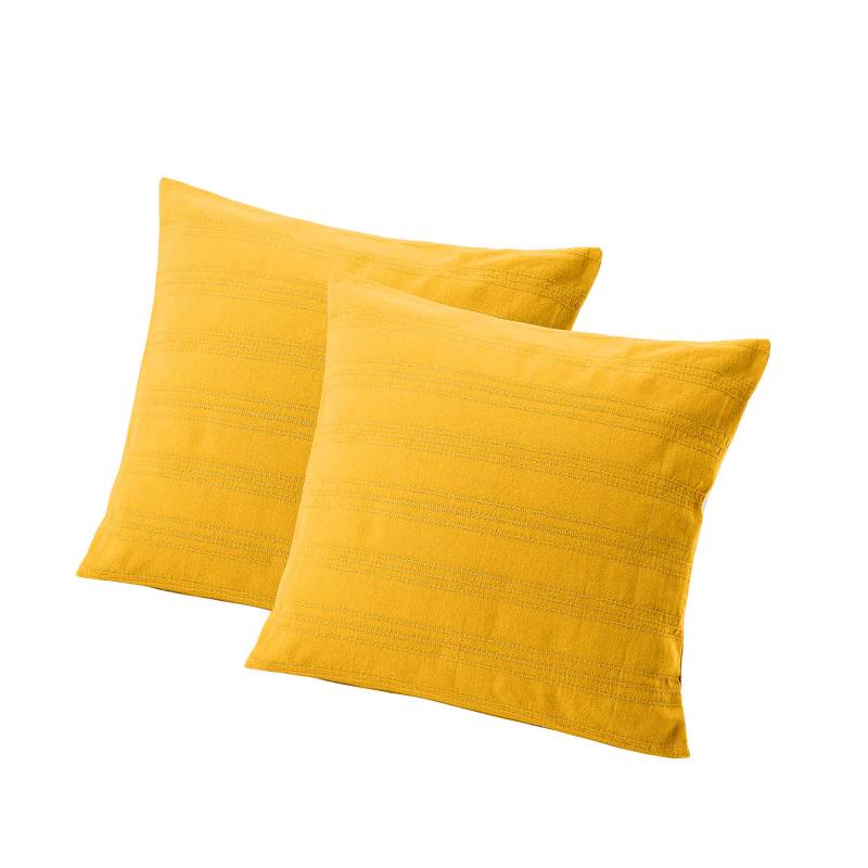 Kissenhülle, 2er-Set, honig 50 x 50 cm von Waschbär