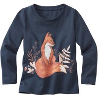Langarmshirt "Fuchs" aus reiner Bio-Baumwolle, nachtblau von Waschbär