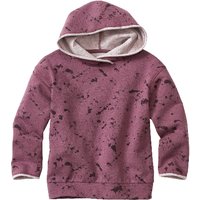 Sweatpullover mit Kapuze aus Bio-Baumwolle, plum-melange-bedruckt von Waschbär