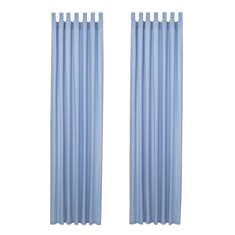 Schlaufenvorhang aus reiner Bio-Baumwolle, 2 Stück, aquamarin 135 x 245 cm von Waschbär