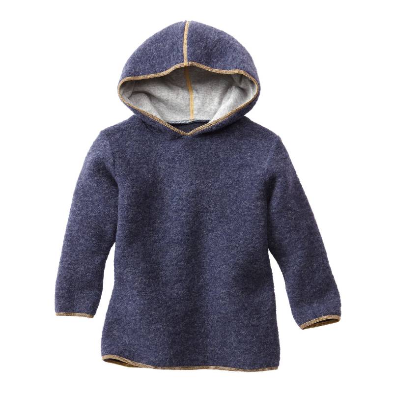 Walkpullover mit Kapuze aus Bio-Schurwolle mit Bio-Baumwolle, jeansblau 134/140 von Waschbär
