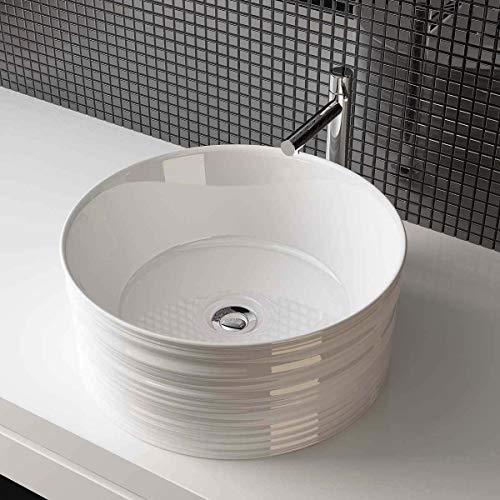 Waschbecken24 | Premium Waschbecken mit Lotus-Effekt für das Badezimmer und Gäste-WC (41x41x18cm, Weiß / A461W) von Waschbecken24