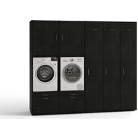 Waschturm Waschmaschinenschrank, BxHxT: 314 x 87 x 65,4 cm - schwarz von Waschturm