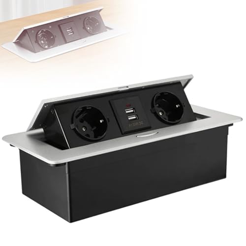 Wasd3Pods Pop up Countertop Socket,Dual USB Typ C Hidden Type Table Socket,Office Kitchen Cabinet Desktop Outle,Embedded USB Charging Cconference Table Socket,Silver Wasd3Pods Pop up Countertop Socket,Dual USB Typ C Hidden Type Table Socket,Office Kitchen Cabinet Desktop Outle,Embedded USB Charging Cconference Table Socket,Silver von Wasd3Pods