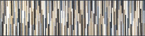 wash+dry Fußmatte, Mikado Stripes Nature 60x240cm, innen, waschbar, bunt von Wash+Dry