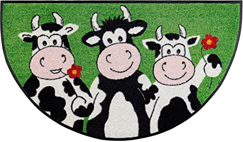 wash+dry Fußmatte Round Cow Trio 50x85cm, innen und außen, waschbar wash+dry Fußmatte Round Cow Trio 50x85cm, innen und außen, waschbar von Wash+Dry