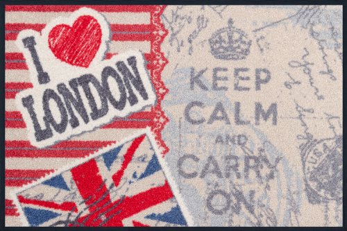wash + dry 056362 Fußmatte I Love London, 50 x 75 cm von Wash+Dry