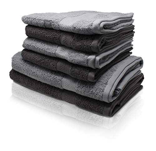 Wash Monkey Handtuch-Set 6-teilig, T24440, Hellgrau, Standard von Wash Monkey