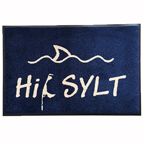 Waschbare Fussmatte - Hi! Insel Sylt ca 50 x 75 cm wash+dry Fußabstreifer im maritimen Look - Nordsee Türmatte von Wash+Dry