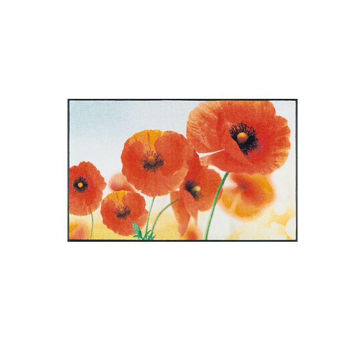 Wohnraummatte 'Sunny Poppy' 75x120 cm von Wash&Dry