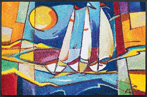 wash+dry Fußmatte, sailing home 50x75 cm, innen und außen, waschbar, Bunt von Wash+Dry