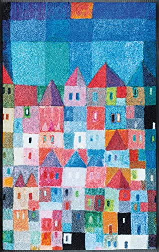 wash+dry Fußmatte, Colourful Houses 75x120 cm, innen und außen, waschbar von Wash+Dry