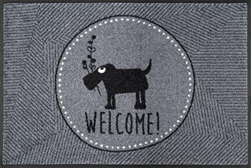 wash+dry Fußmatte, Herr Just- Welcome! 50x75 cm, innen und außen, waschbar, Grau von Wash+Dry
