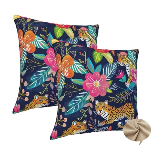 2er Set Kissenbezug 35x35 cm Quadratisch Sofa Kissen Farbe Kissenhülle, Weicher Kissenbezug Leopard Dekokissen mit Verstecktem Reißverschluss, Couchkissen Pillow Case für Bett Wohnzimmer Deko -J130 2er Set Kissenbezug 35x35 cm Quadratisch Sofa Kissen Farbe Kissenhülle, Weicher Kissenbezug Leopard Dekokissen mit Verstecktem Reißverschluss, Couchkissen Pillow Case für Bett Wohnzimmer Deko -J130 von Washifa