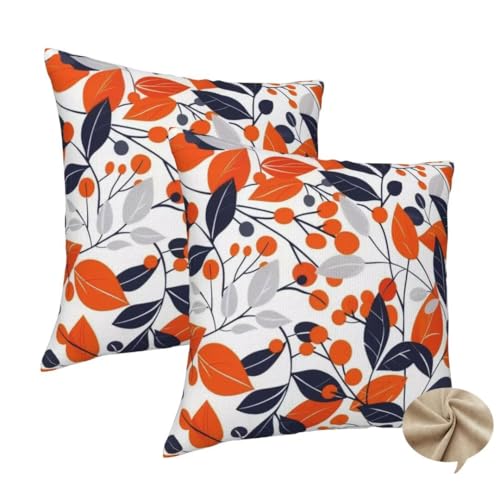 2er Set Kissenbezug 40x40 cm Quadratisch Sofa Kissen Herbst Kissenhülle, Weicher Kissenbezug Pflanzen Dekokissen mit Verstecktem Reißverschluss, Couchkissen Pillow Case für Bett Wohnzimmer Deko -J194 2er Set Kissenbezug 40x40 cm Quadratisch Sofa Kissen Herbst Kissenhülle, Weicher Kissenbezug Pflanzen Dekokissen mit Verstecktem Reißverschluss, Couchkissen Pillow Case für Bett Wohnzimmer Deko -J194 von Washifa