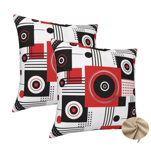 2er Set Kissenbezug 40x40 cm Quadratisch Sofa Kissen Retro Kissenhülle, Weicher Kissenbezug Geometrie Dekokissen mit Verstecktem Reißverschluss, Couchkissen Pillow Case für Bett Wohnzimmer Deko -J70 von Washifa