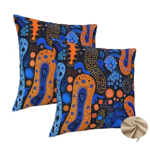 2er Set Kissenbezug 45x45 cm Quadratisch Sofa Kissen Dunkel Kissenhülle, Weicher Kissenbezug Abstrakt Dekokissen mit Verstecktem Reißverschluss, Couchkissen Pillow Case für Bett Wohnzimmer Deko -J261 2er Set Kissenbezug 45x45 cm Quadratisch Sofa Kissen Dunkel Kissenhülle, Weicher Kissenbezug Abstrakt Dekokissen mit Verstecktem Reißverschluss, Couchkissen Pillow Case für Bett Wohnzimmer Deko -J261 von Washifa