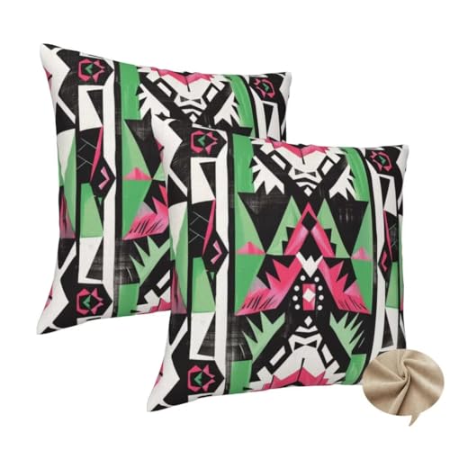 2er Set Kissenbezug 45x45 cm Sofa Kissen Geometrisch Kissenhülle, Weicher Kissenbezug Retro Dekokissen mit Verstecktem Reißverschluss, Couchkissen Pillow Case für Bett Stuhl Wohnzimmer Deko -J163 2er Set Kissenbezug 45x45 cm Sofa Kissen Geometrisch Kissenhülle, Weicher Kissenbezug Retro Dekokissen mit Verstecktem Reißverschluss, Couchkissen Pillow Case für Bett Stuhl Wohnzimmer Deko -J163 von Washifa