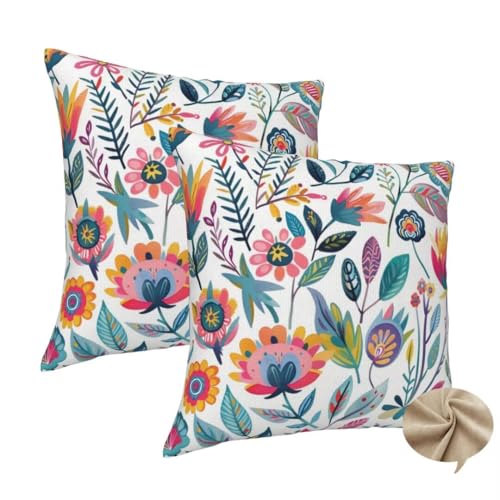 2er Set Kissenbezug 50x50 cm Quadratisch Sofa Kissen Farbe Kissenhülle, Weicher Kissenbezug Blumen Dekokissen mit Verstecktem Reißverschluss, Couchkissen Pillow Case für Bett Wohnzimmer Deko -J176 2er Set Kissenbezug 50x50 cm Quadratisch Sofa Kissen Farbe Kissenhülle, Weicher Kissenbezug Blumen Dekokissen mit Verstecktem Reißverschluss, Couchkissen Pillow Case für Bett Wohnzimmer Deko -J176 von Washifa