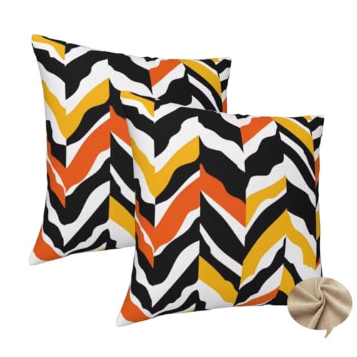 2er Set Kissenbezug 50x50 cm Quadratisch Sofa Kissen Farbe Kissenhülle, Weicher Kissenbezug Streifen Dekokissen mit Verstecktem Reißverschluss, Couchkissen Pillow Case für Bett Wohnzimmer Deko -J145 2er Set Kissenbezug 50x50 cm Quadratisch Sofa Kissen Farbe Kissenhülle, Weicher Kissenbezug Streifen Dekokissen mit Verstecktem Reißverschluss, Couchkissen Pillow Case für Bett Wohnzimmer Deko -J145 von Washifa